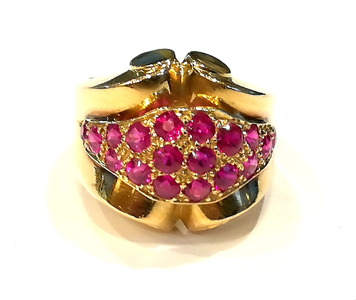 Bague Tank Or Rose Rubis