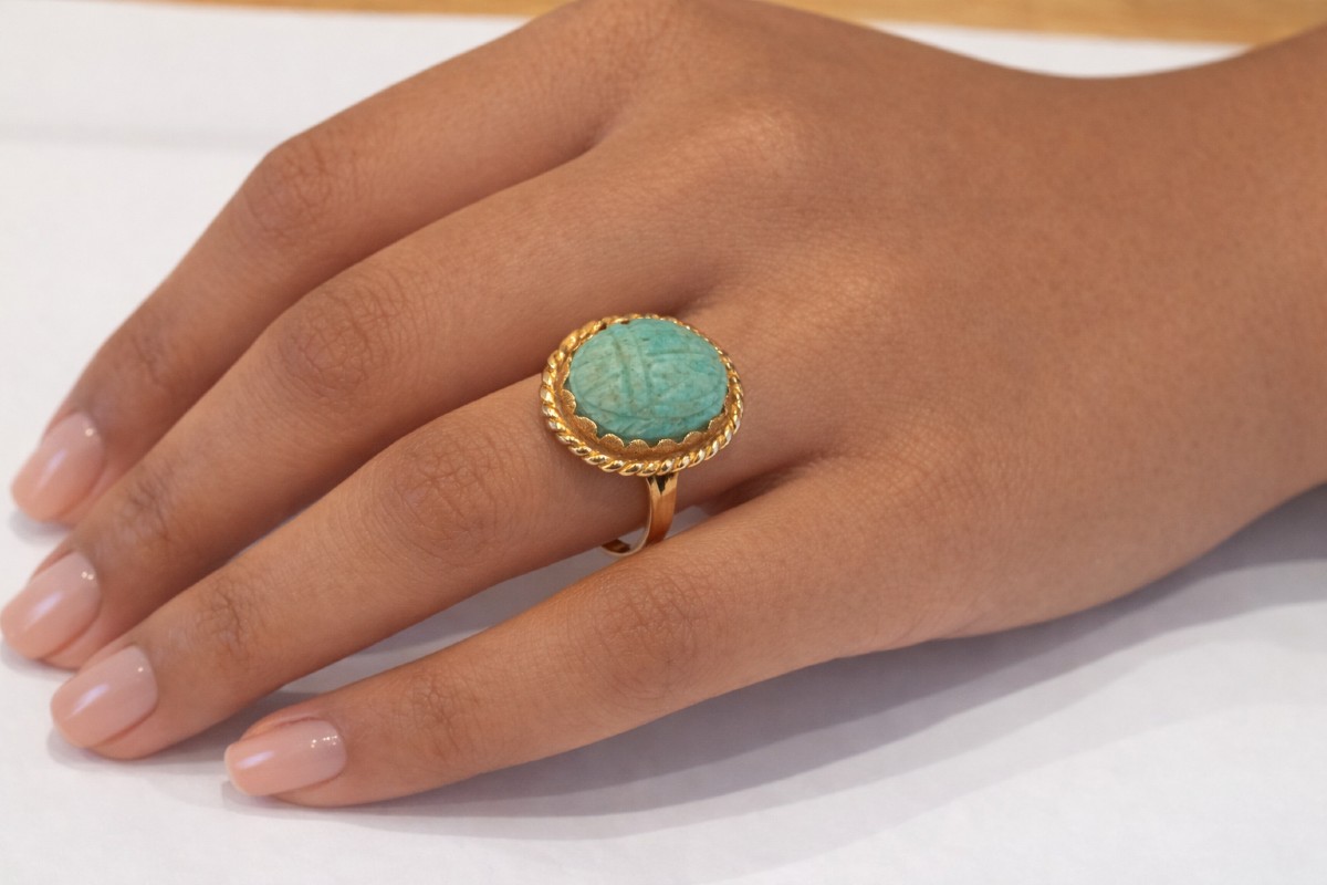 Turquoise Scarab Ring-photo-1