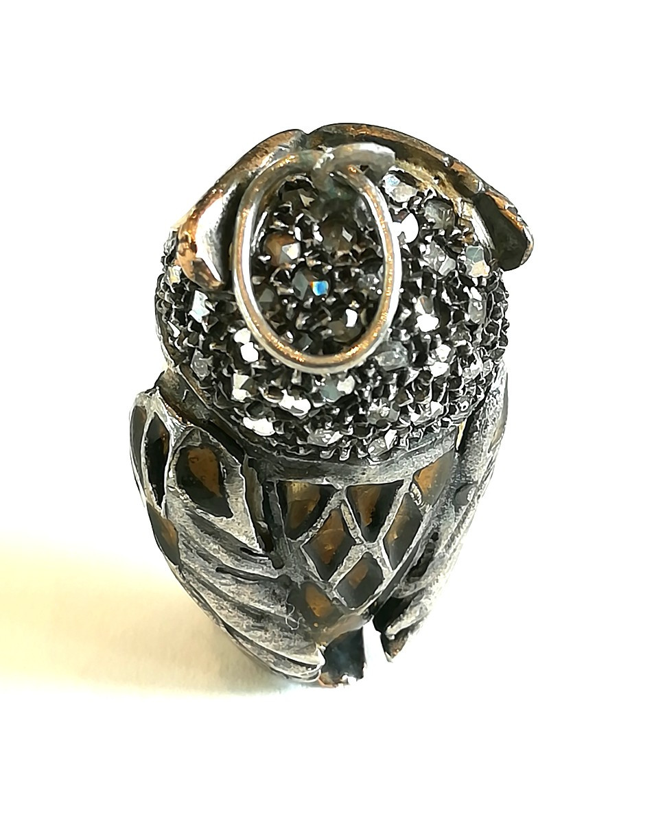 Pendentif Hibou Perle Baroque Argent-photo-3