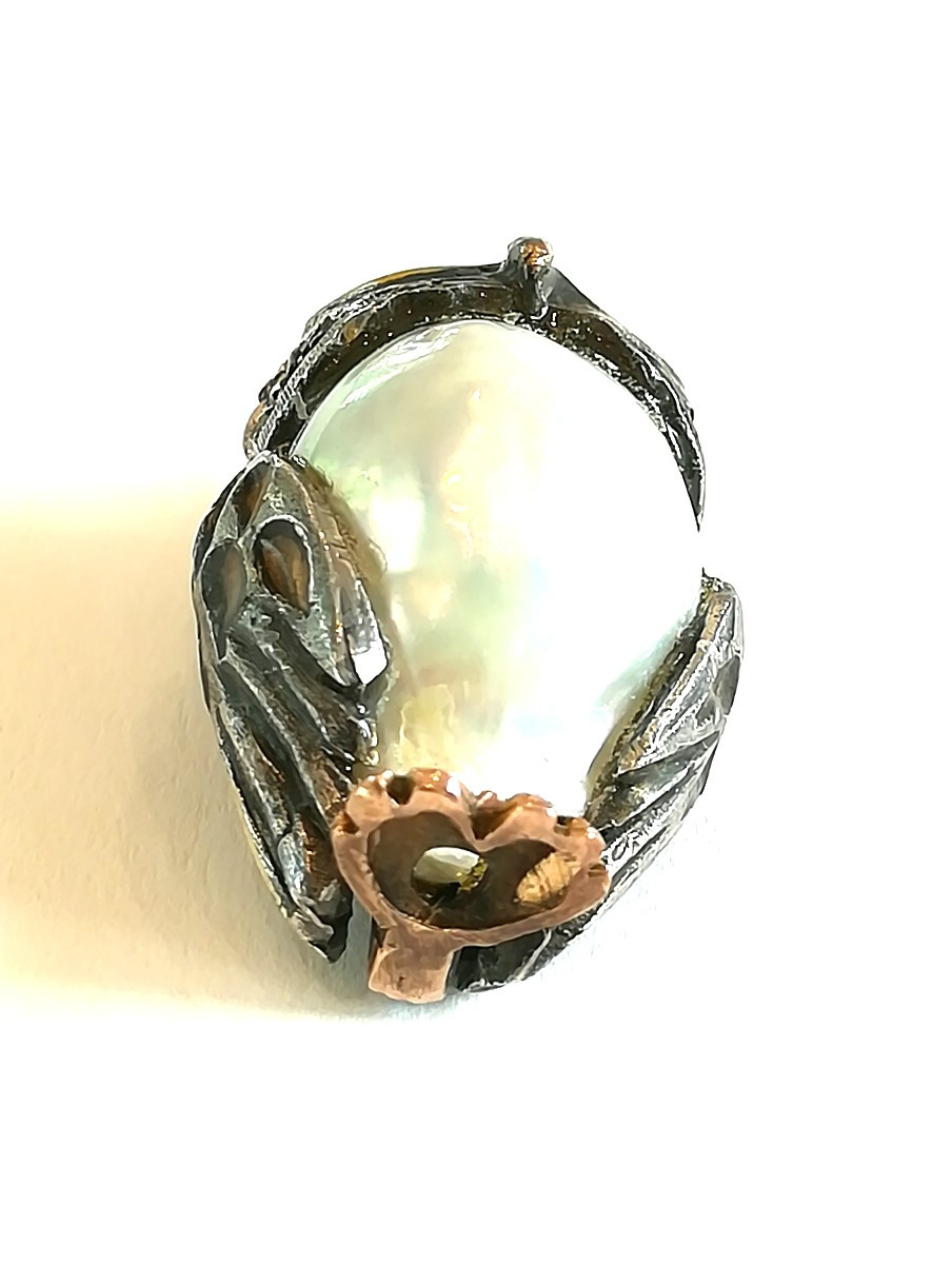 Pendentif Hibou Perle Baroque Argent-photo-1