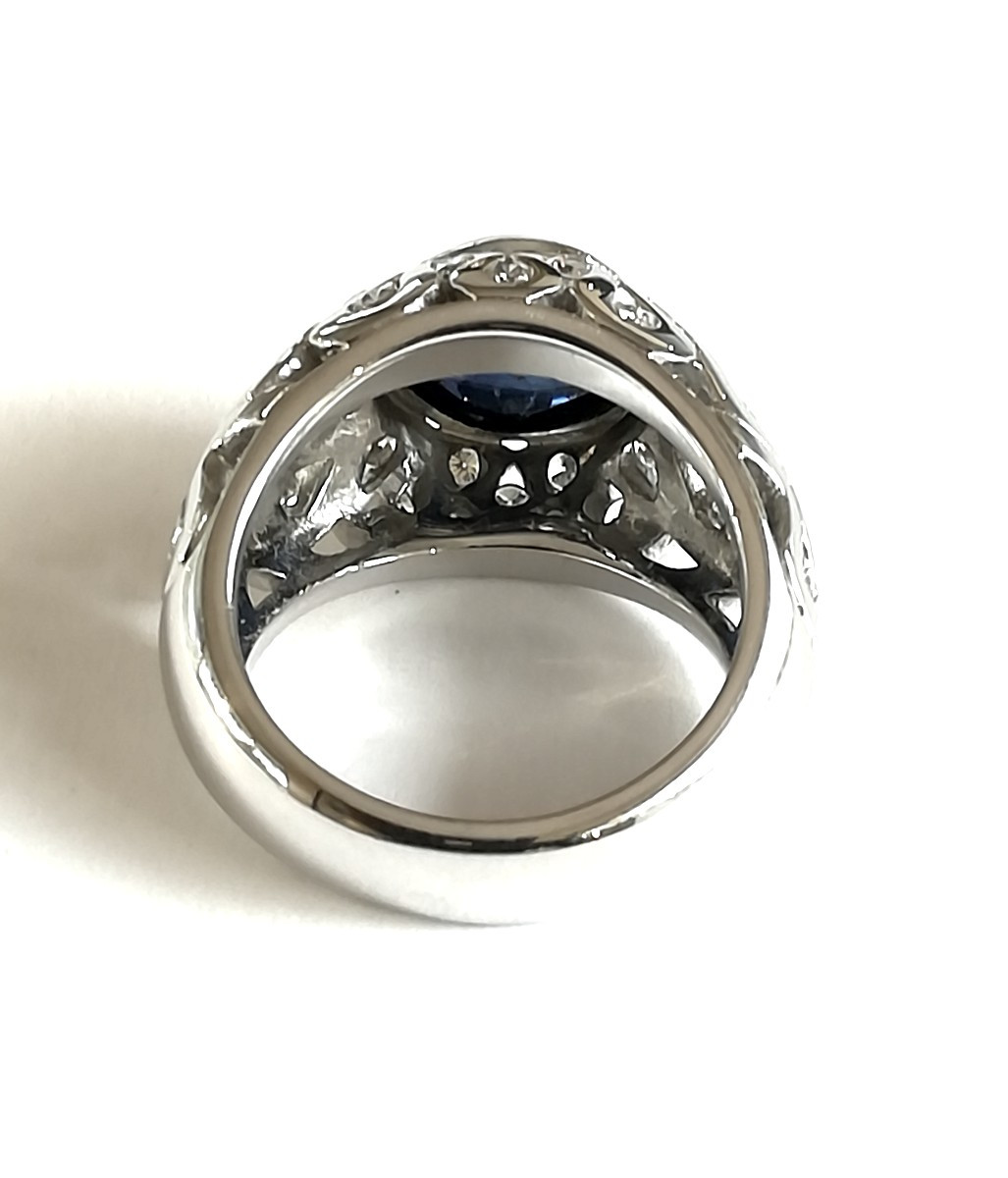 Sapphire And Diamond Dome Ring-photo-3