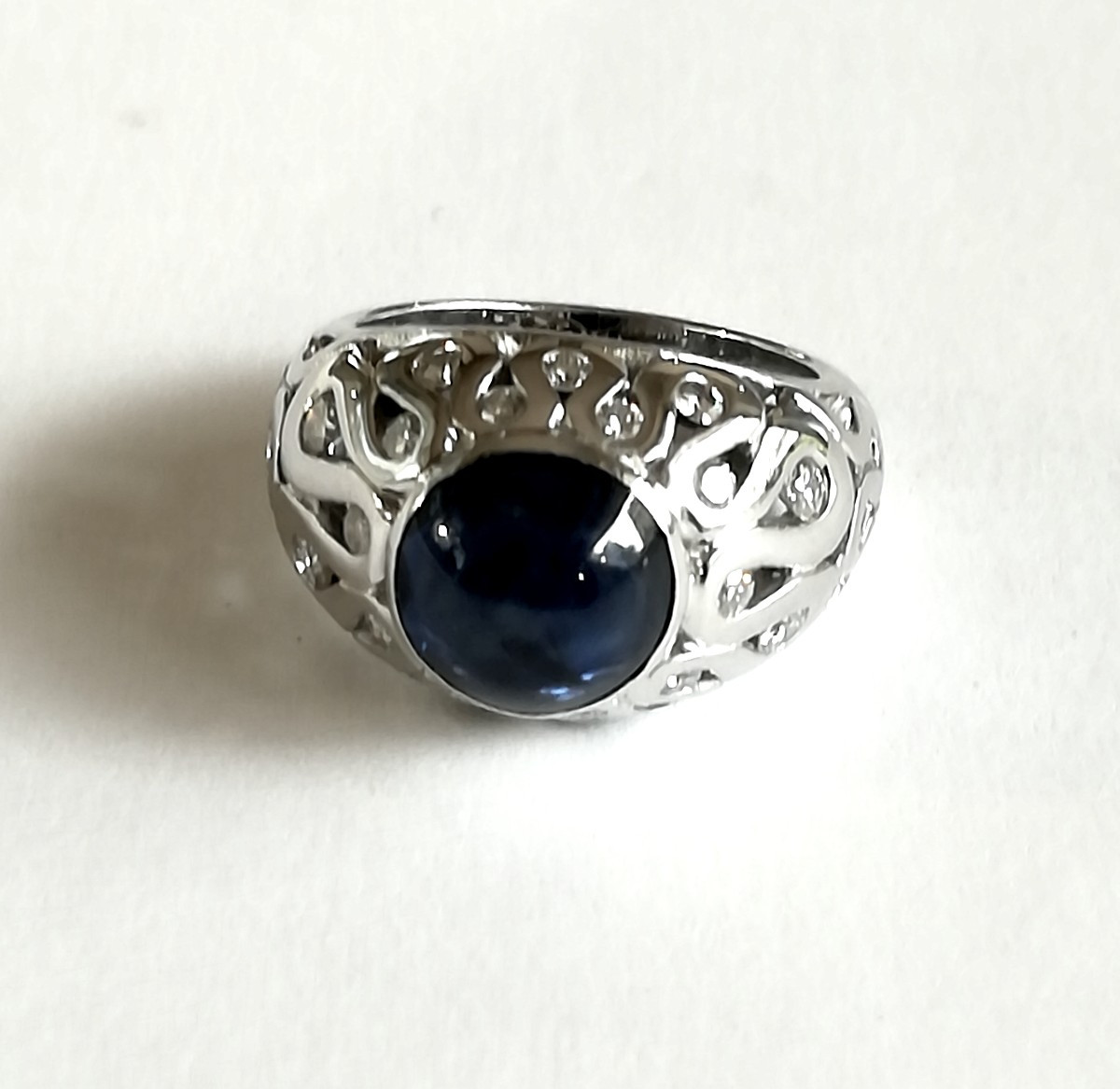 Sapphire And Diamond Dome Ring-photo-4