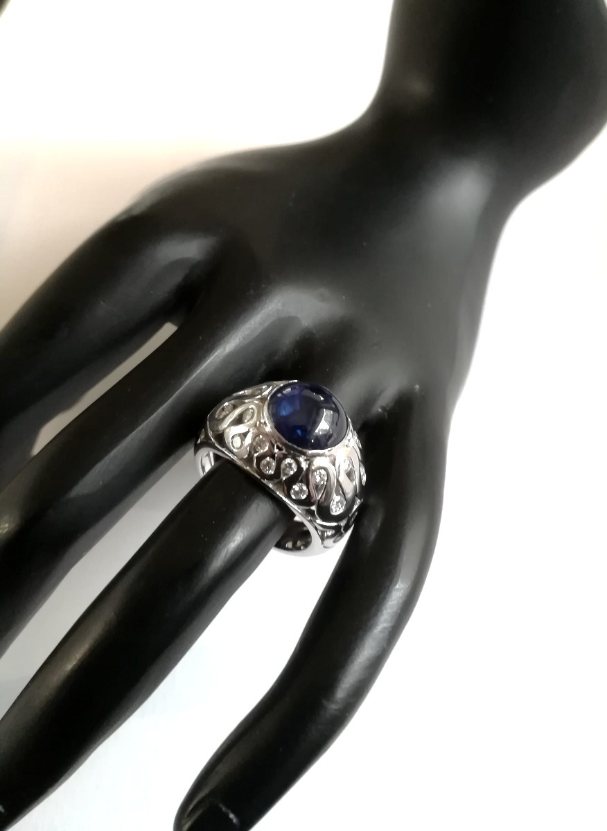 Sapphire And Diamond Dome Ring-photo-1