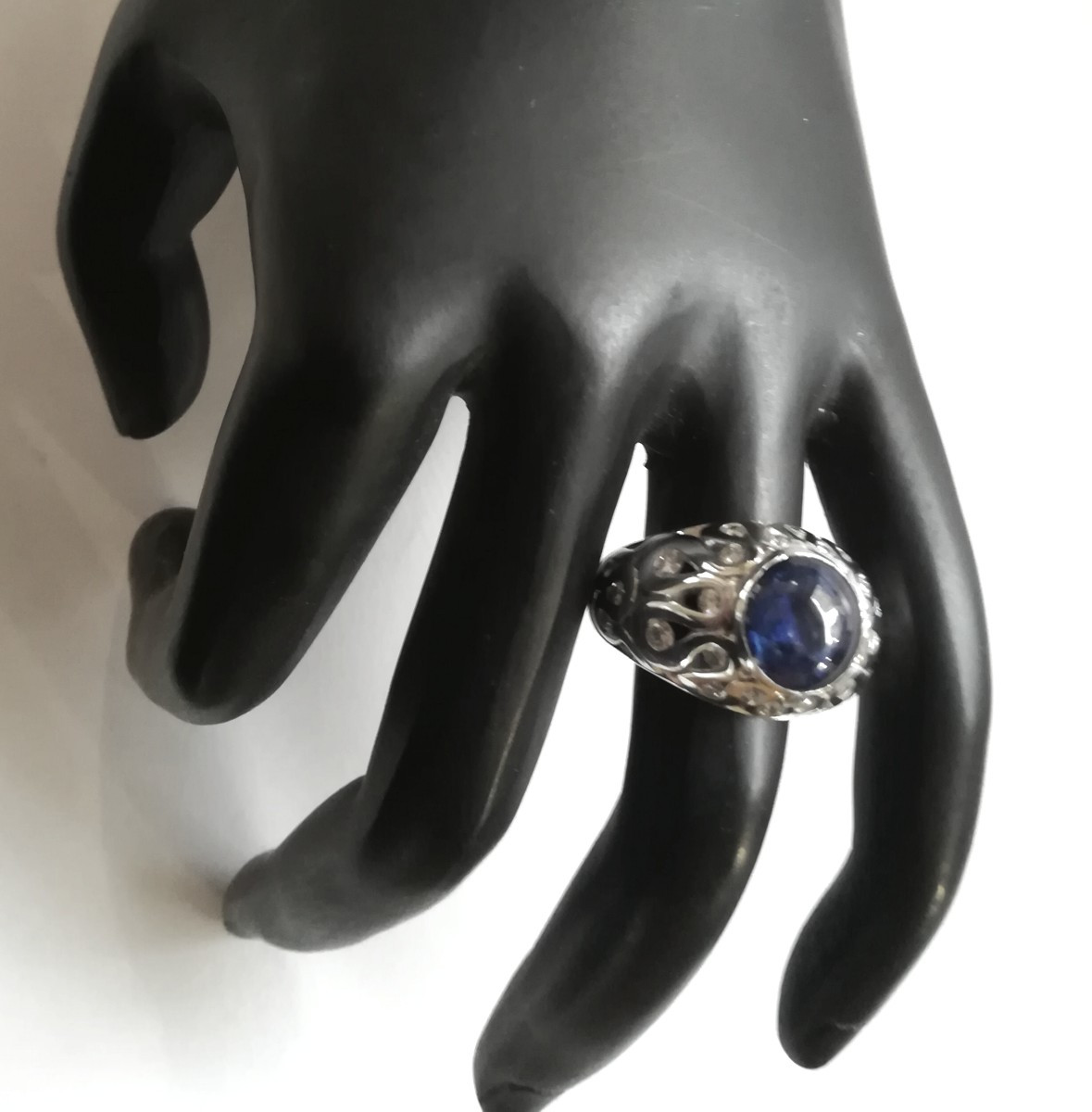 Sapphire And Diamond Dome Ring-photo-3