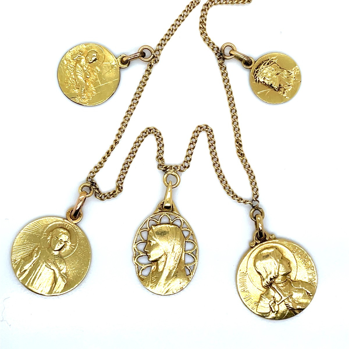 Yellow Gold Medal Necklace-photo-3