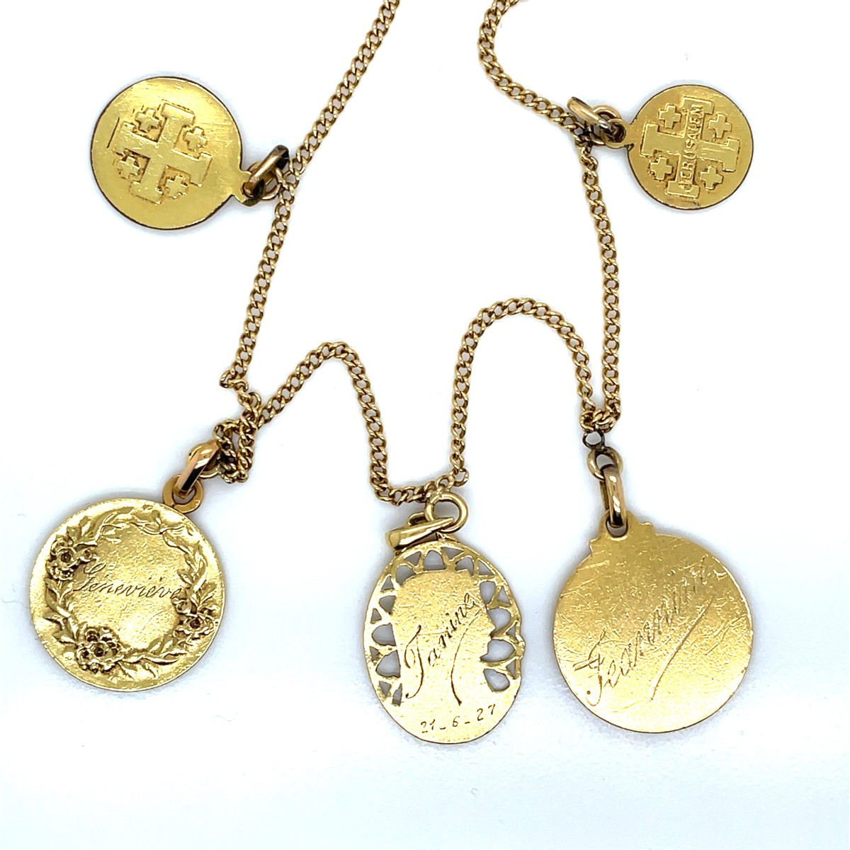 Yellow Gold Medal Necklace-photo-4