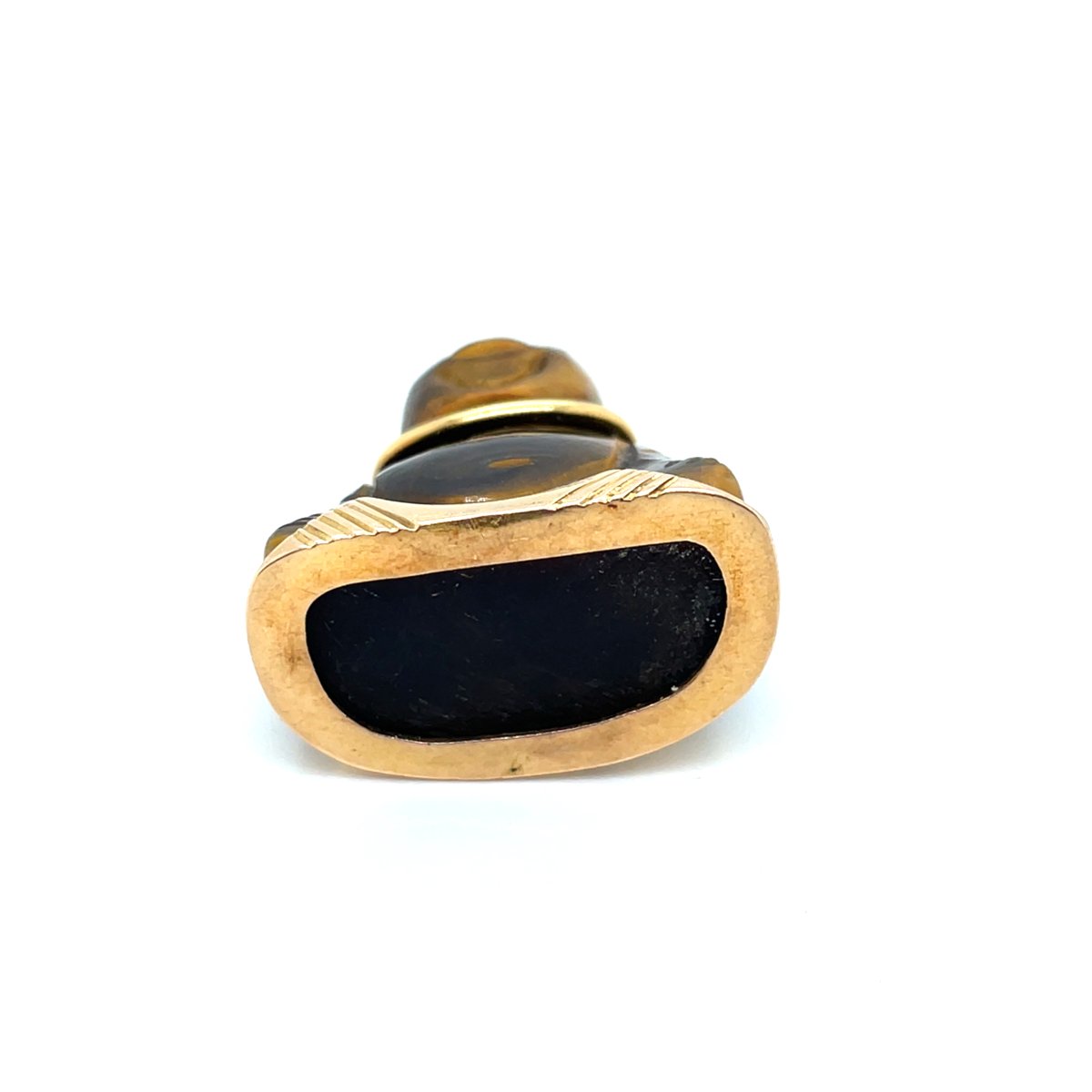 Yellow Gold And Tiger Eye Bouddah-photo-4