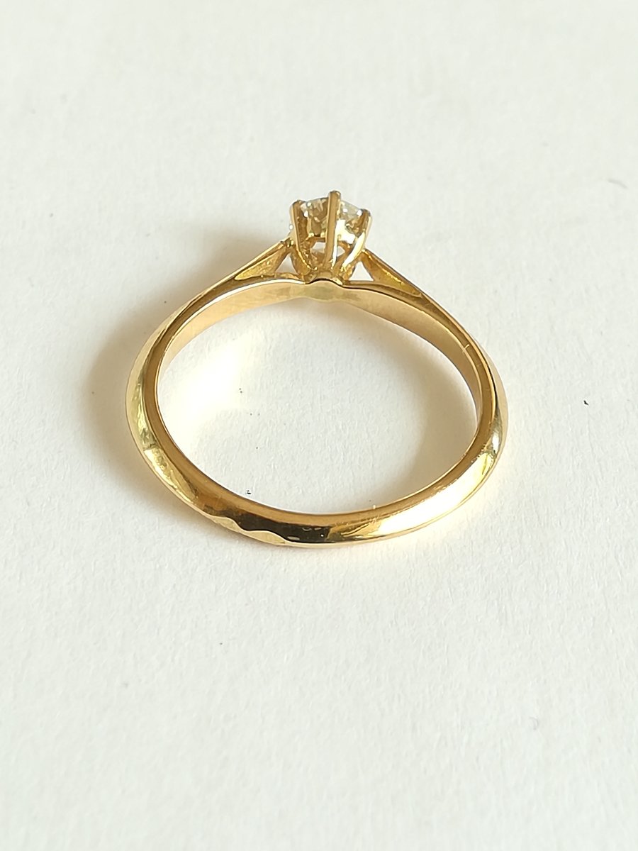 Bague Solitaire Or Jaune Diamant-photo-3