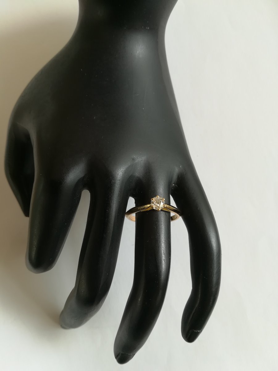 Bague Solitaire Or Jaune Diamant-photo-4