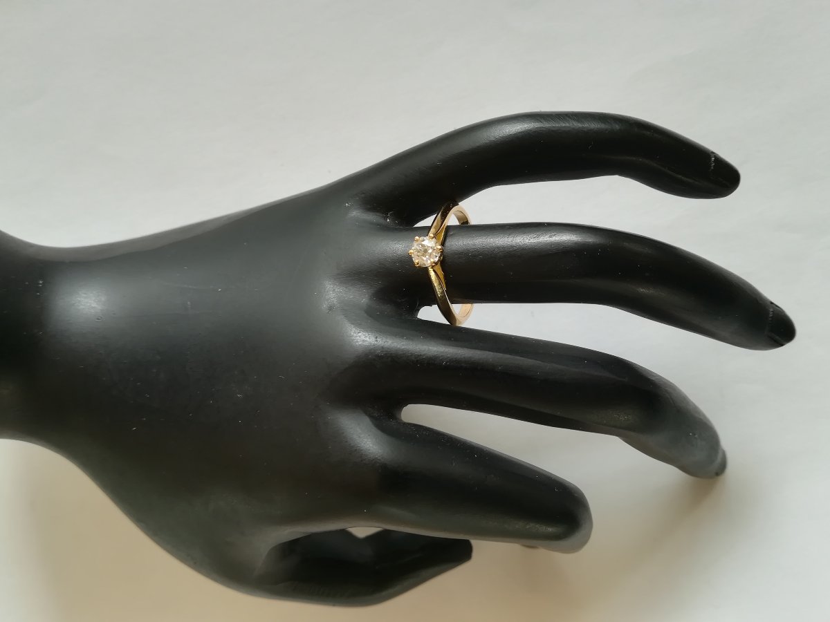Bague Solitaire Or Jaune Diamant-photo-1