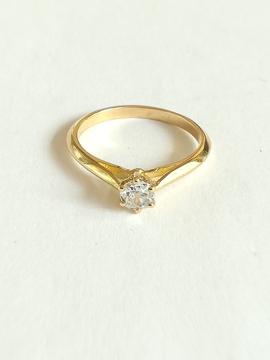Bague Solitaire Or Jaune Diamant