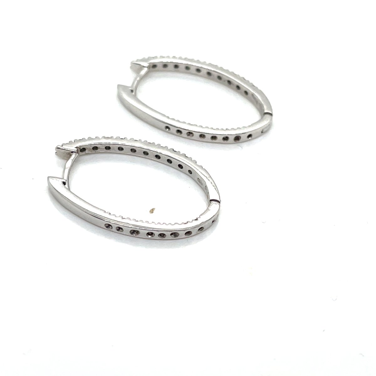White Gold Diamond Creole Earrings-photo-2