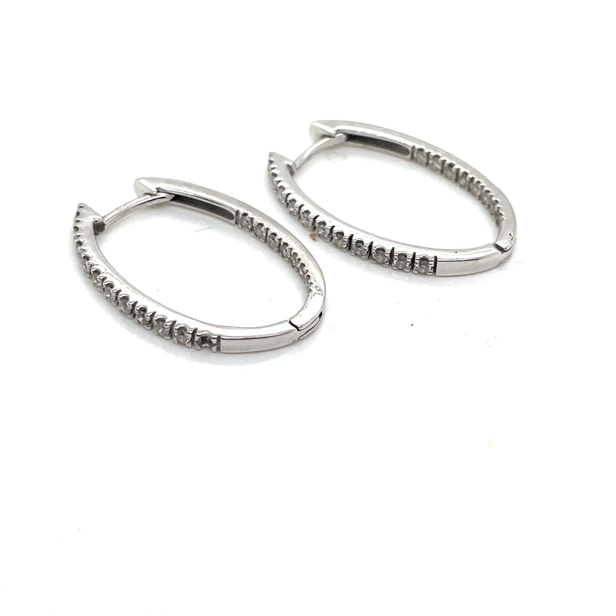 White Gold Diamond Creole Earrings