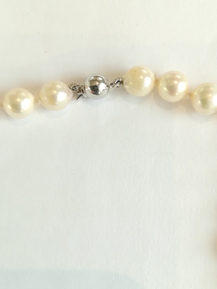 Parure Collier et Boucles d Oreille Perles Diamants Tanzanites-photo-3
