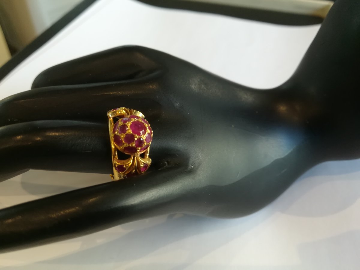 Bague Boule Or Jaune Rubis-photo-1