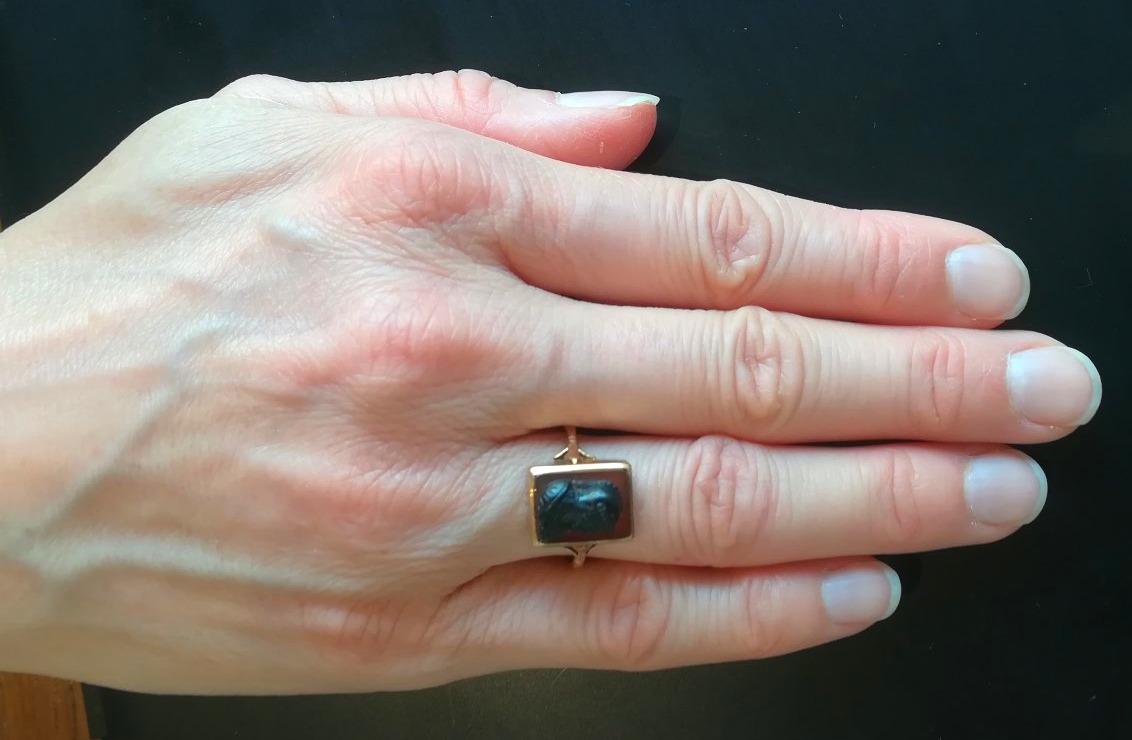 Antique Greek Warrior Agate Ring-photo-1