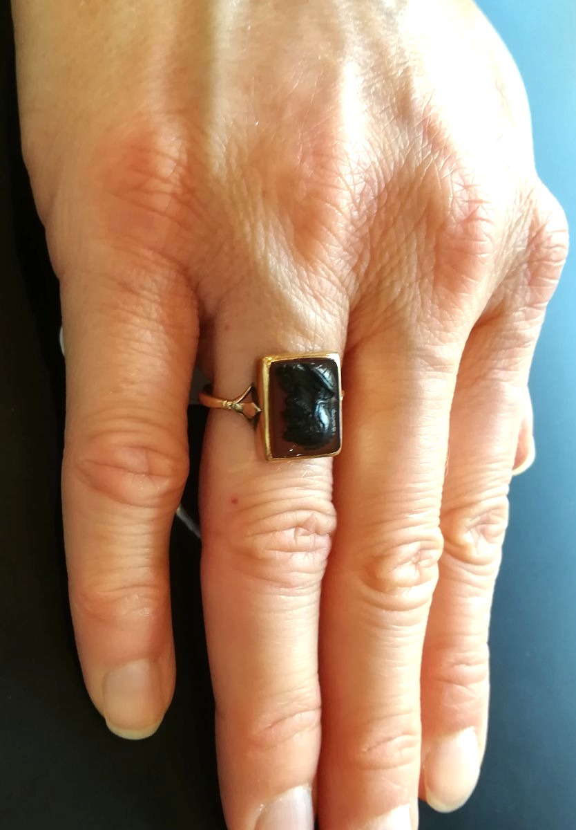 Antique Greek Warrior Agate Ring-photo-2