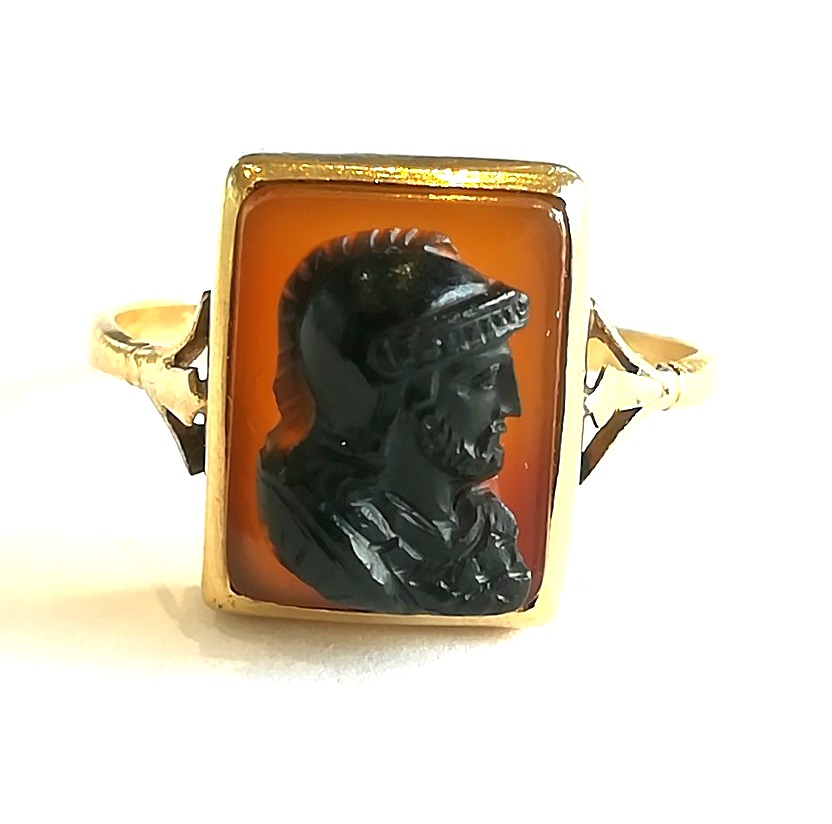 Antique Greek Warrior Agate Ring