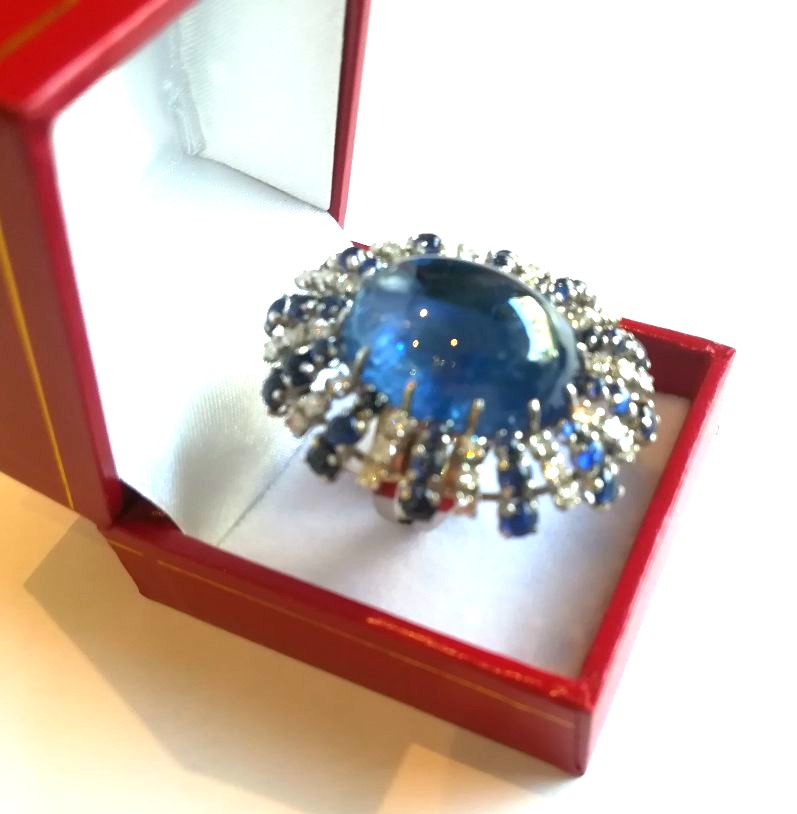 Bague Cocktail Saphirs Diamants-photo-2