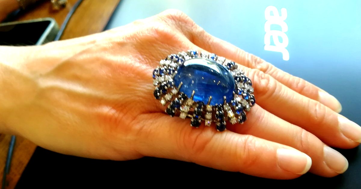 Bague Cocktail Saphirs Diamants-photo-5