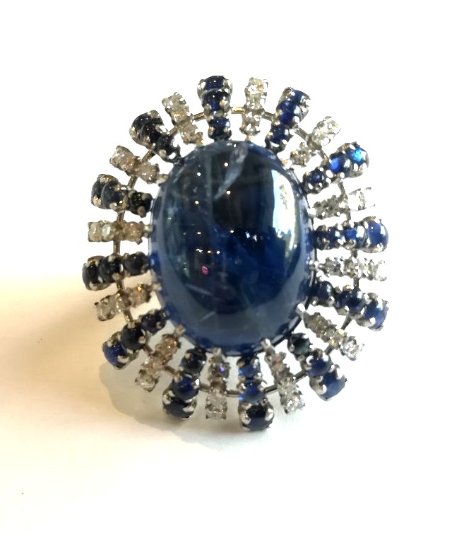 Bague Cocktail Saphirs Diamants