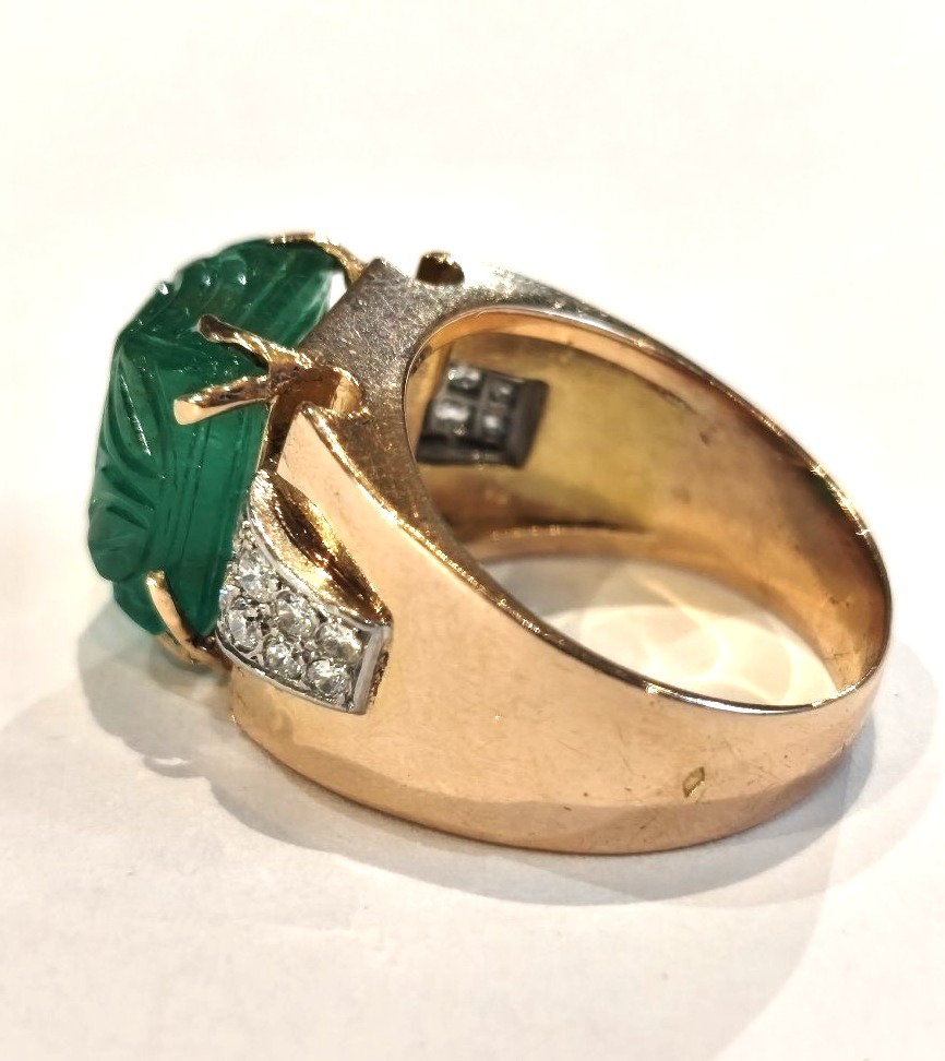 Bague Tank  Émeraude Diamants-photo-4