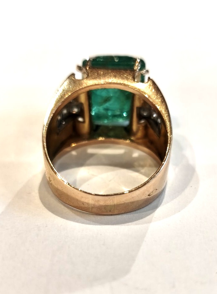 Bague Tank  Émeraude Diamants-photo-1