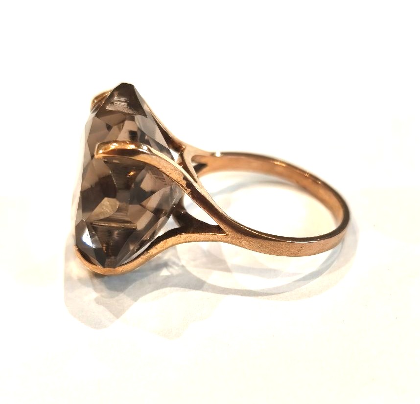 Smoky Quartz Ring With Star Design-photo-2