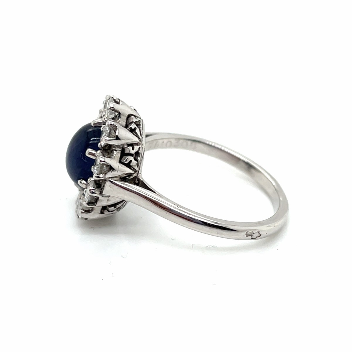 Bague Marguerite Saphir Cabochon Diamants-photo-2