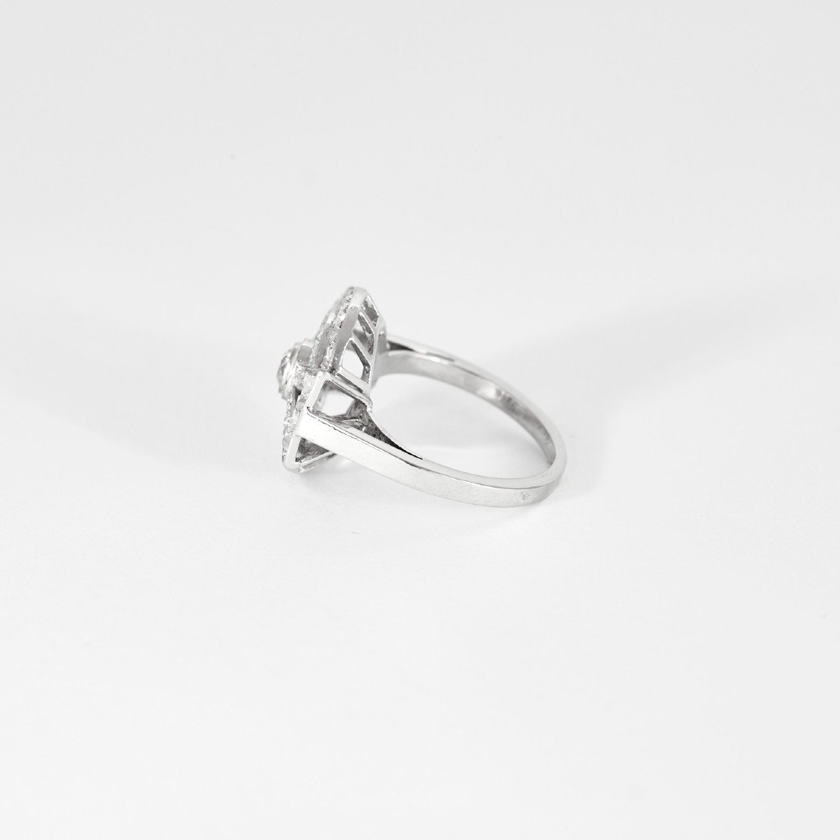 Bague Art Deco Platine Vers 1925.-photo-3