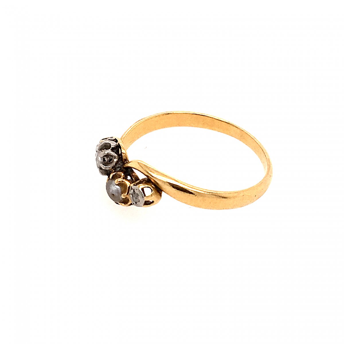 Ancient Gold And Silver Ring End 19 Eme Siecle-photo-2