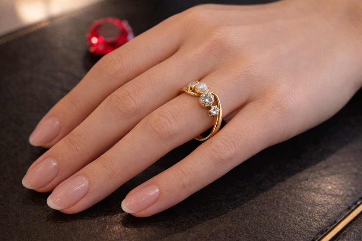 Ancient Gold And Silver Ring End 19 Eme Siecle-photo-4