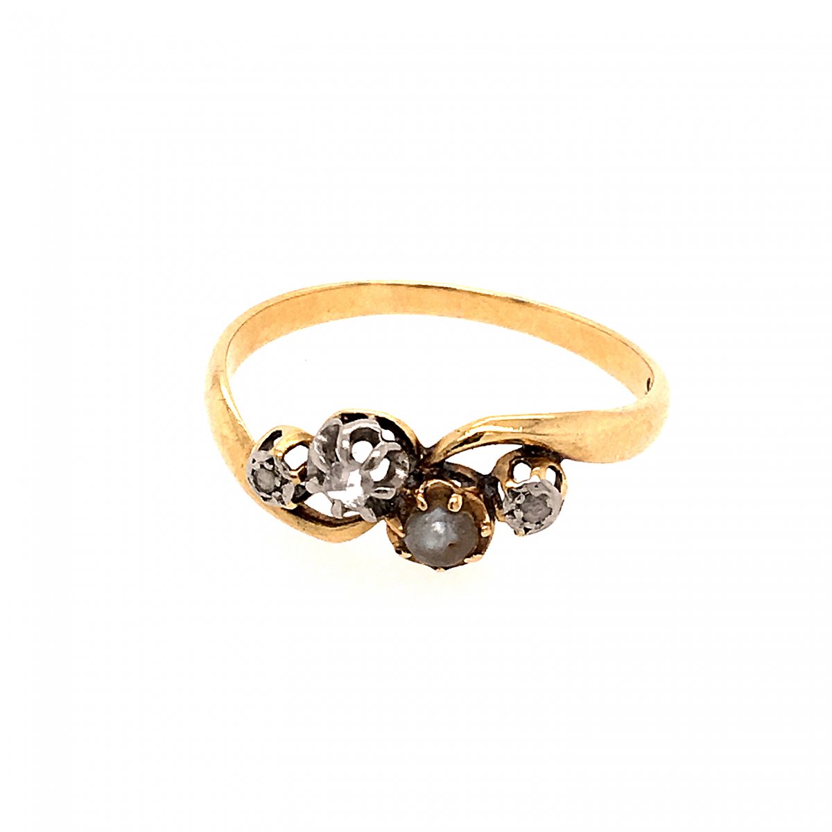 Ancient Gold And Silver Ring End 19 Eme Siecle