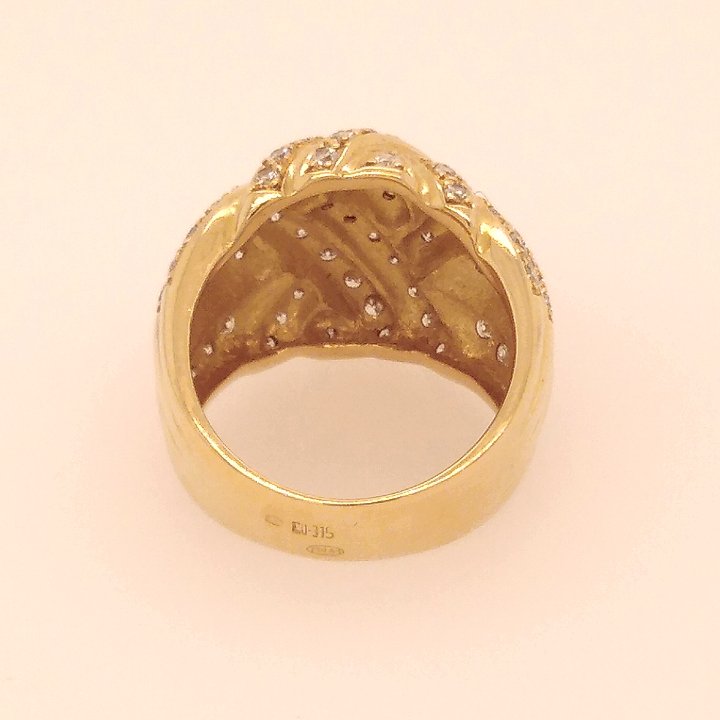 Dome Ring Yellow Gold Diamonds-photo-4
