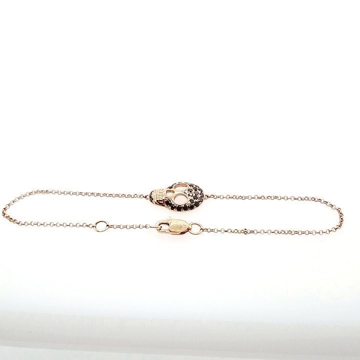 Rose Gold Bracelet Black Diamonds
