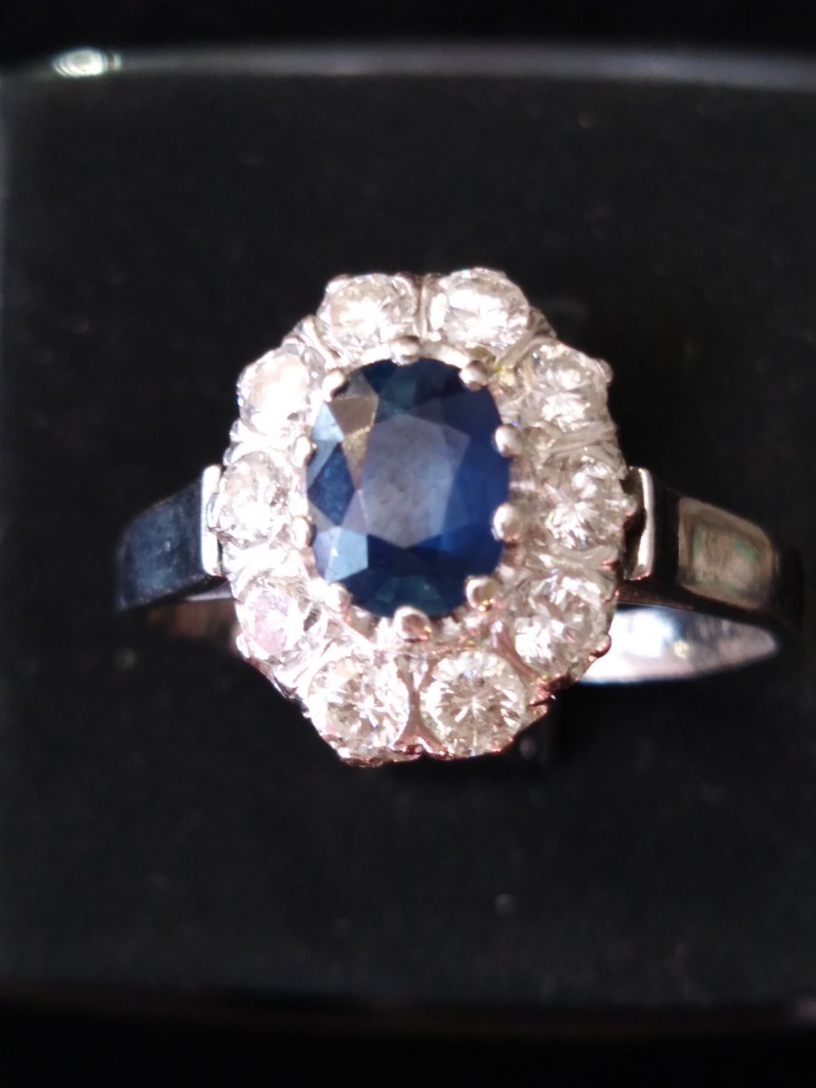 Pompadour Ancient Sapphire Ring.-photo-2