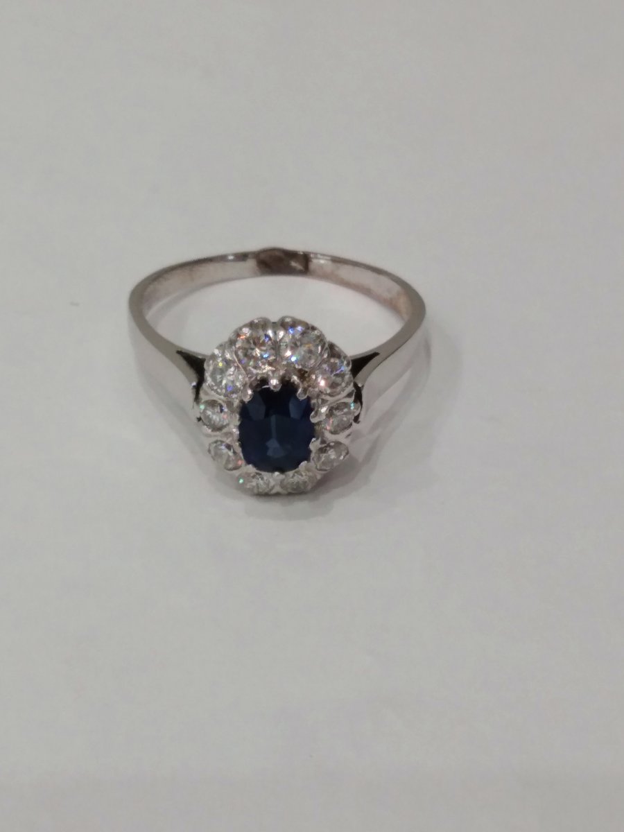Pompadour Ancient Sapphire Ring.-photo-4
