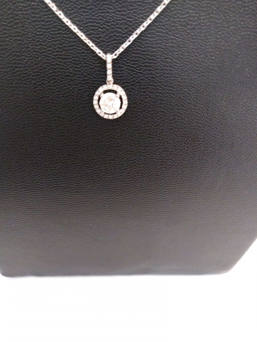 White Gold Diamond Chain Pendants-photo-3