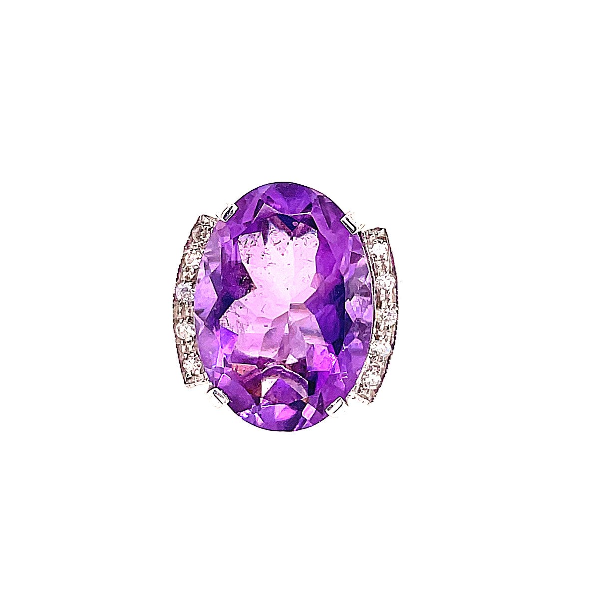 Bague Or Blanc Amethyste