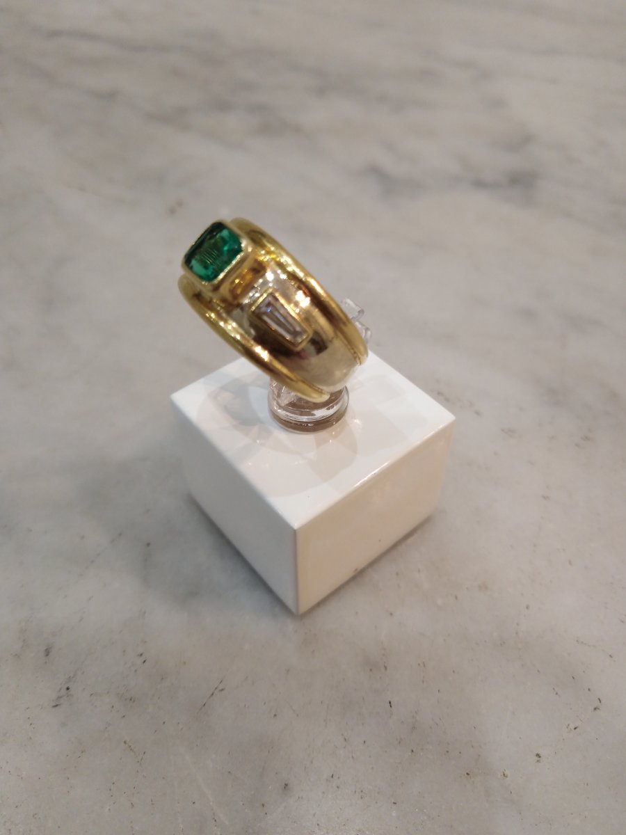 2 Emerald Gold Bangle Ring-photo-2