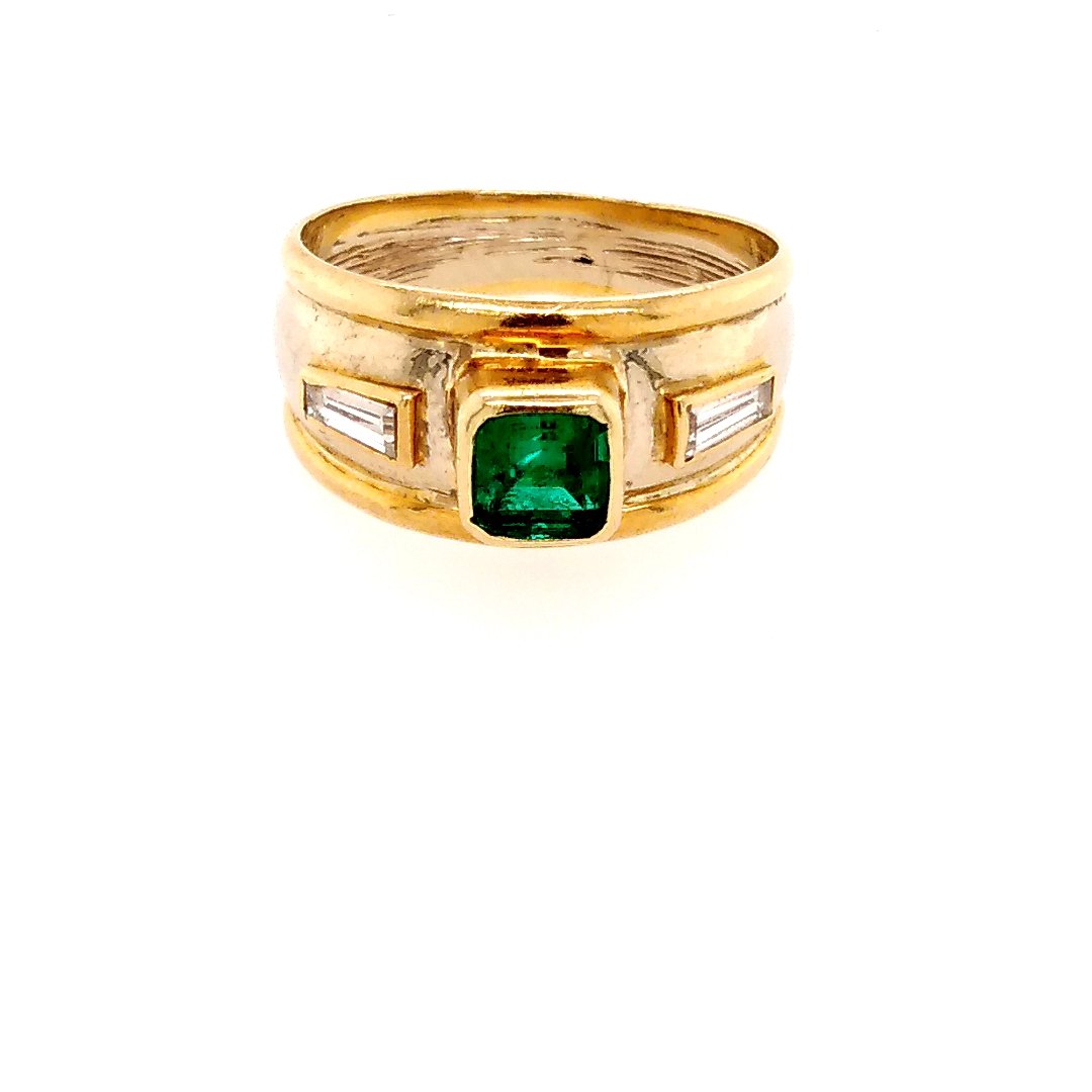 2 Emerald Gold Bangle Ring-photo-4