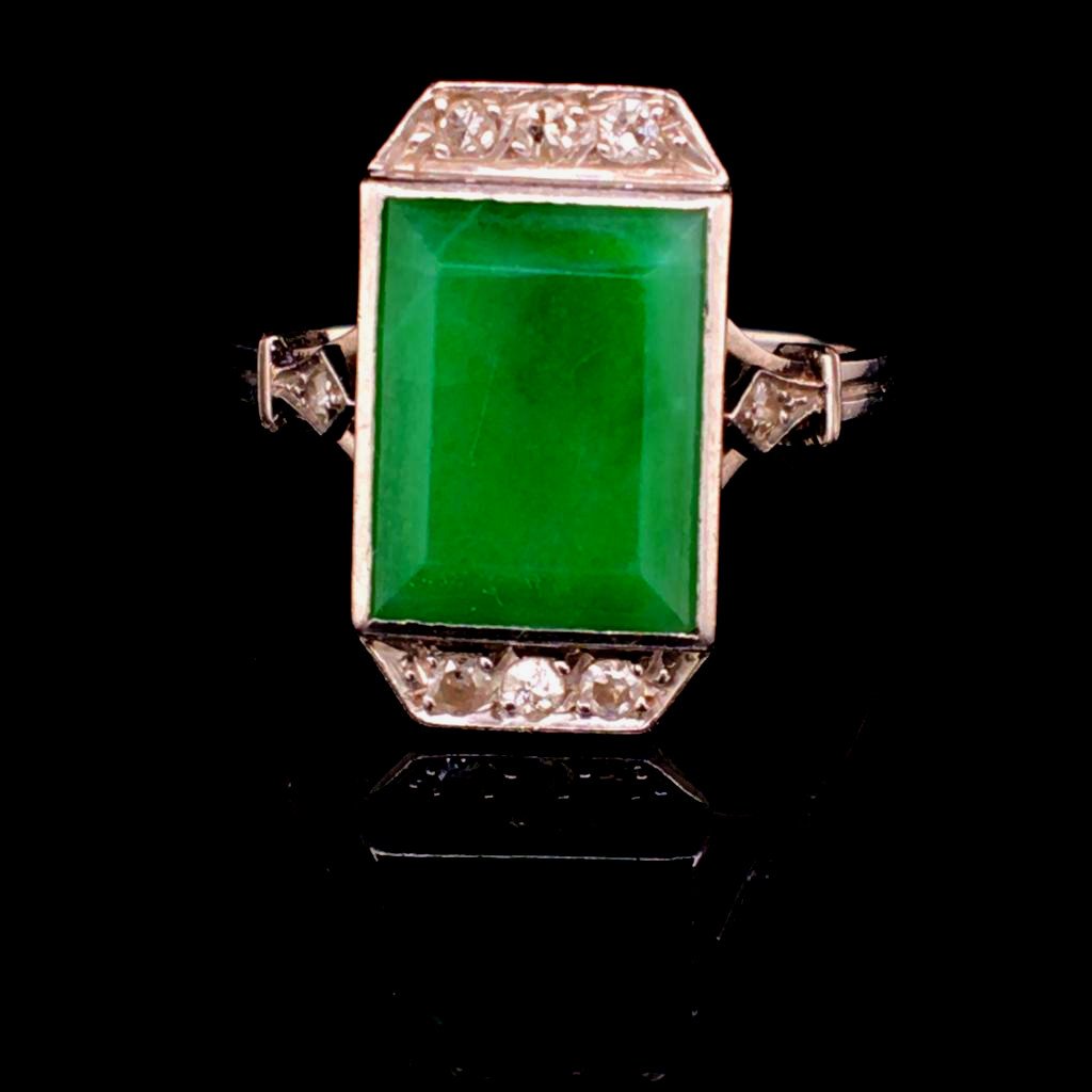 Art Deco Jade Ring