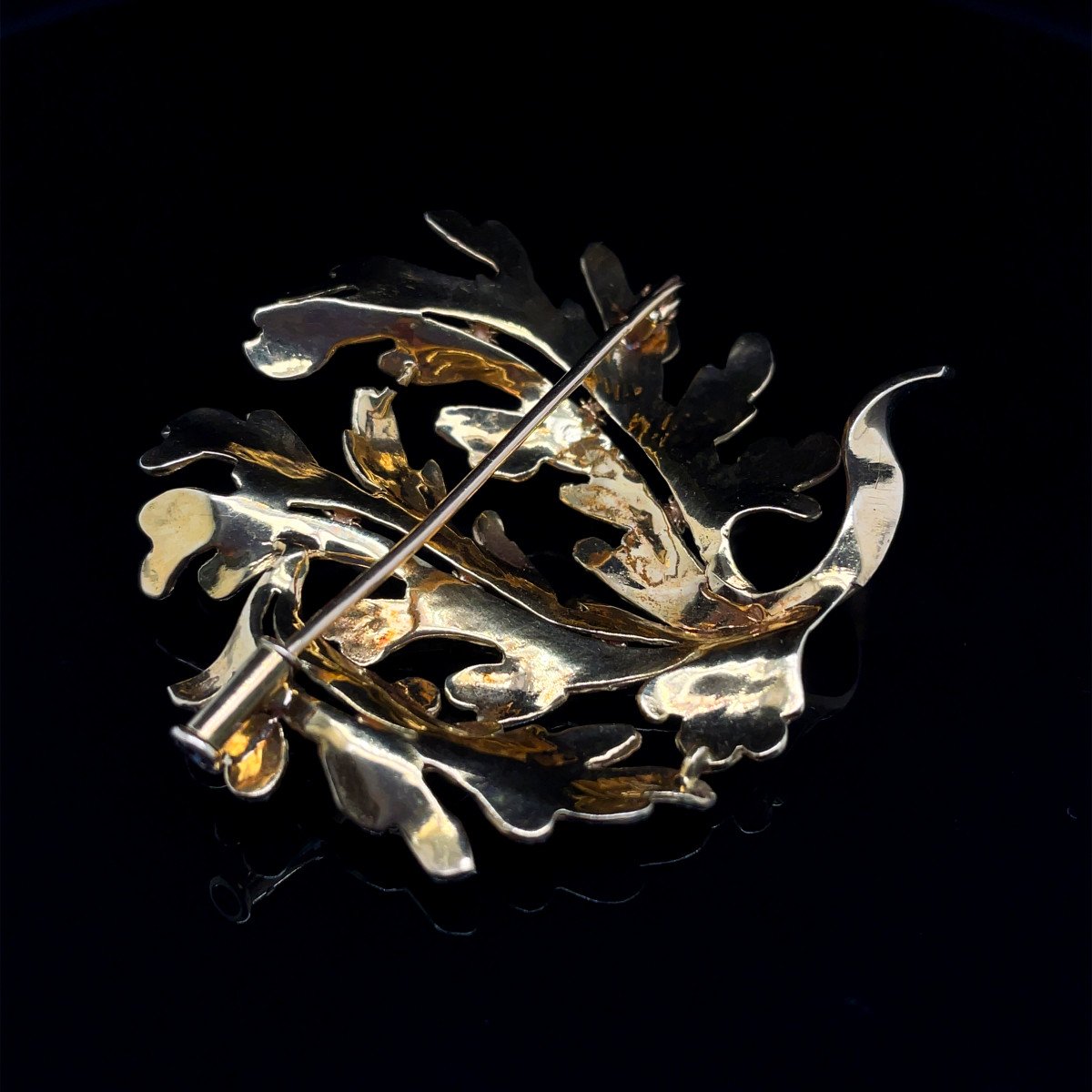 Yellow Gold Leaf Brooch-photo-1