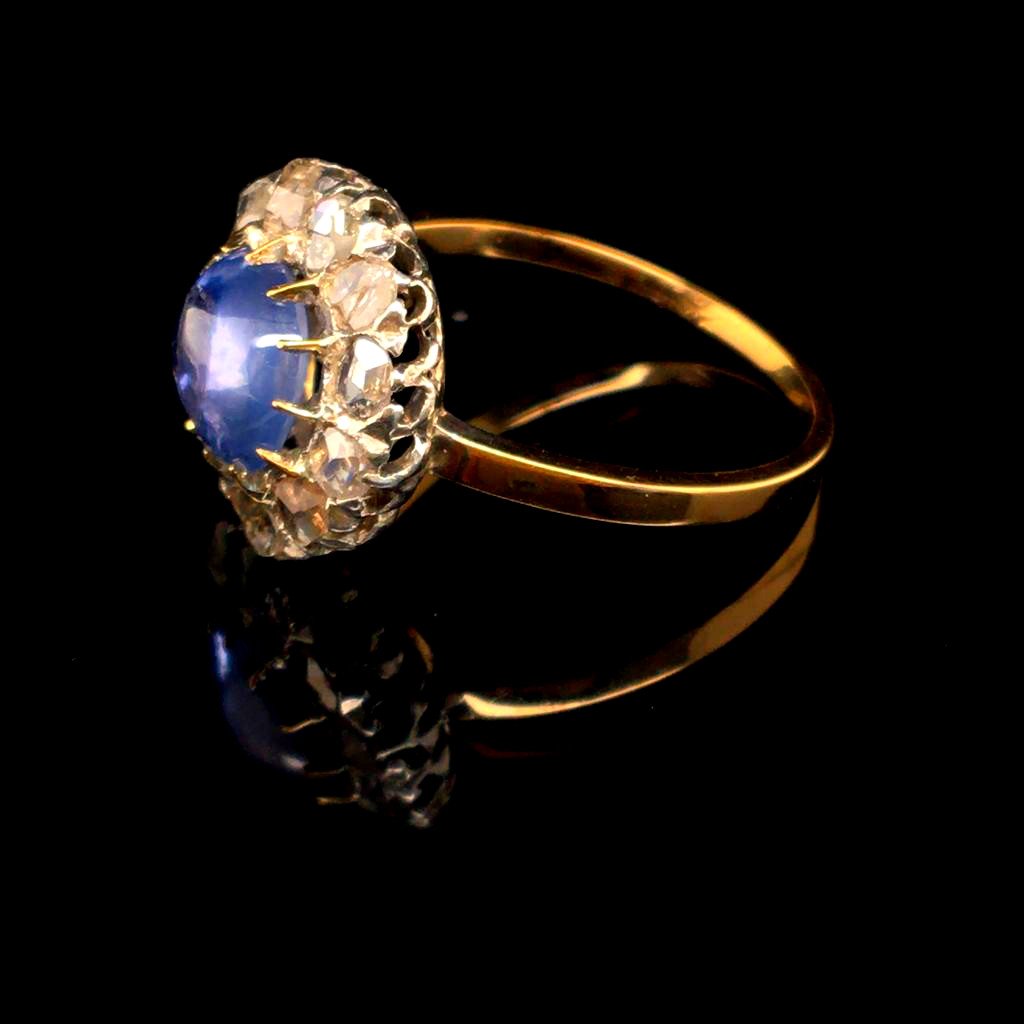 Bague Pompadour Saphir Diamants-photo-2