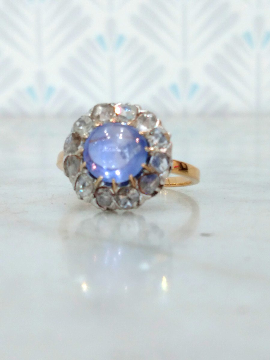 Bague Pompadour Saphir Diamants-photo-1