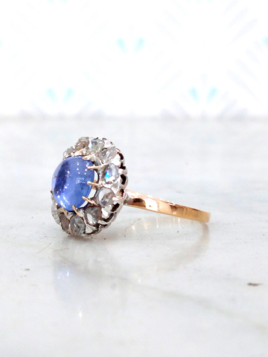 Bague Pompadour Saphir Diamants-photo-2