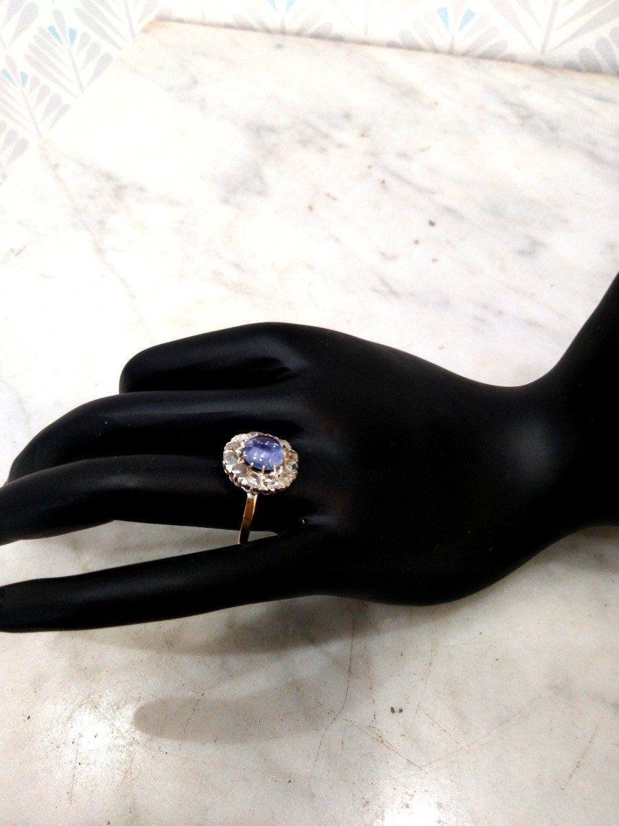 Bague Pompadour Saphir Diamants-photo-3