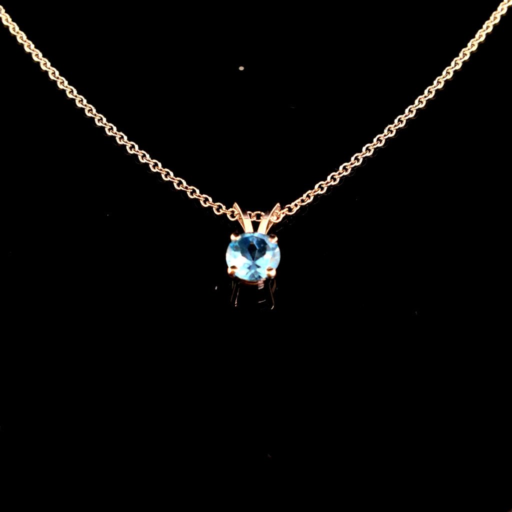 Pendant On Chain Gold Aquamarine