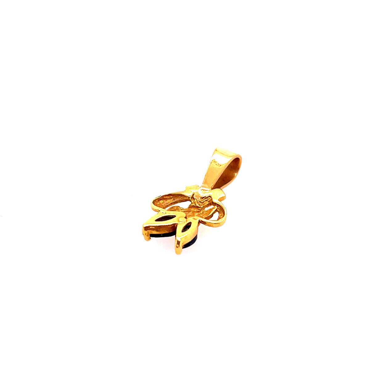 Yellow Gold Sapphire Pendant-photo-2