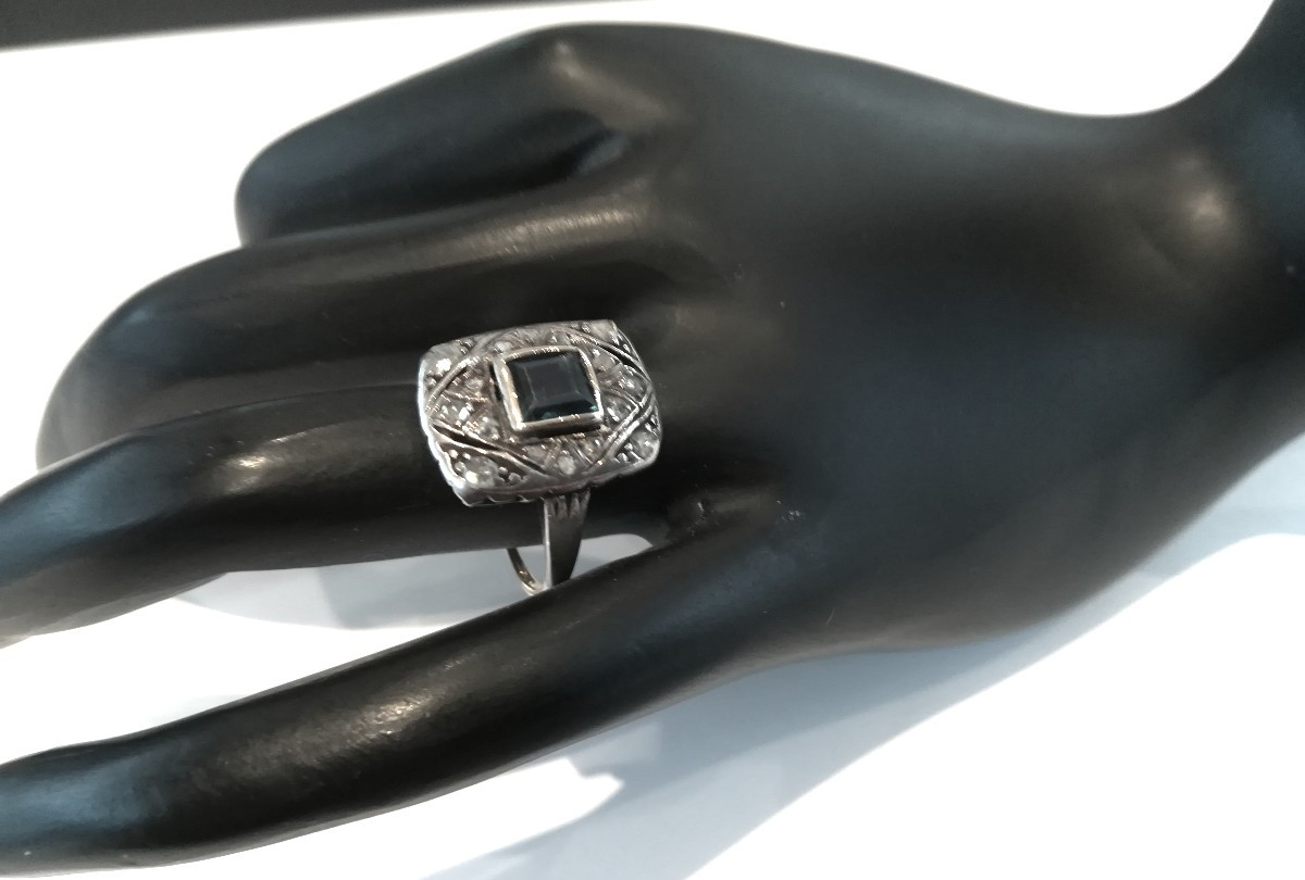 Bague Ancienne Saphir-photo-2